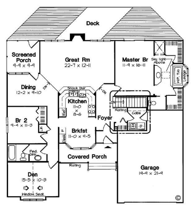 Main Floor Plan for House Plan #181771