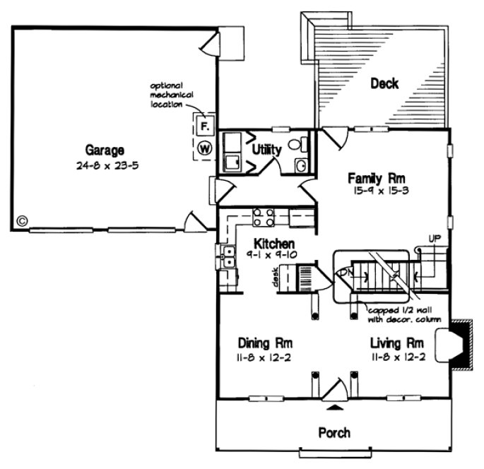 Main Floor Plan for House Plan #182281