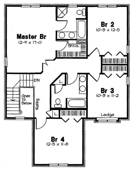 Second Floor Plan for House Plan #189342