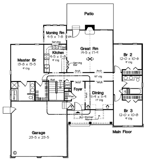 Main Floor Plan for House Plan #183181
