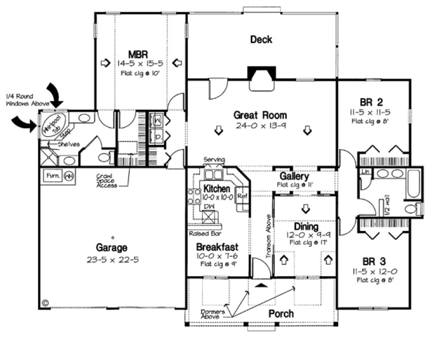 Main Floor Plan for House Plan #182071