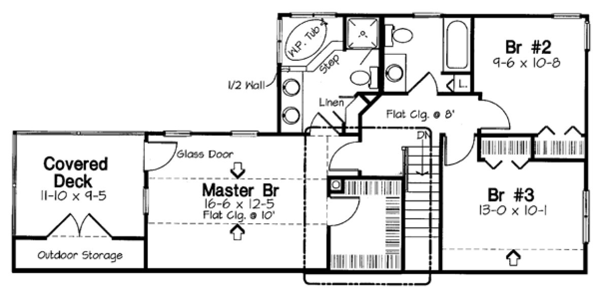 Second Floor Plan for House Plan #181471