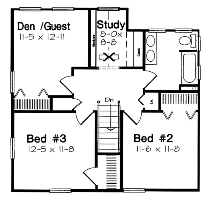 Second Floor Plan for House Plan #186281