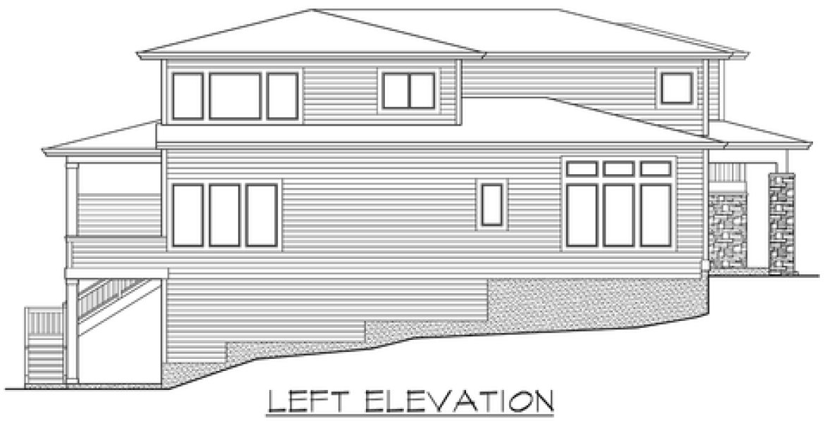 Left Elevation for House Plan #339635