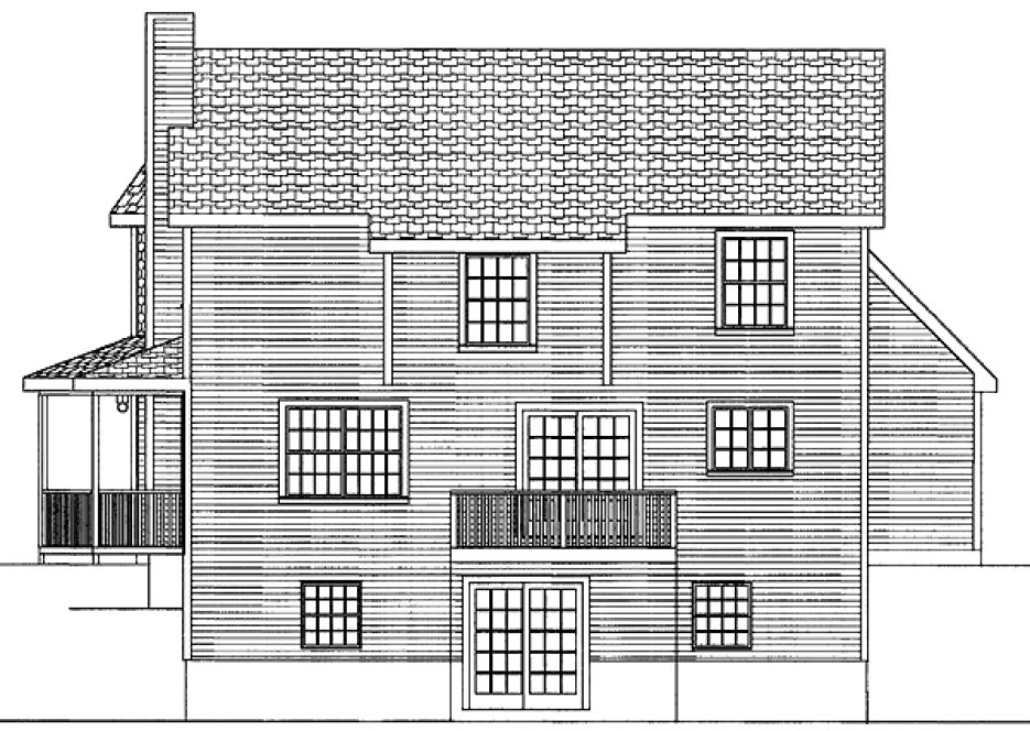 Rear Elevation for House Plan #731951