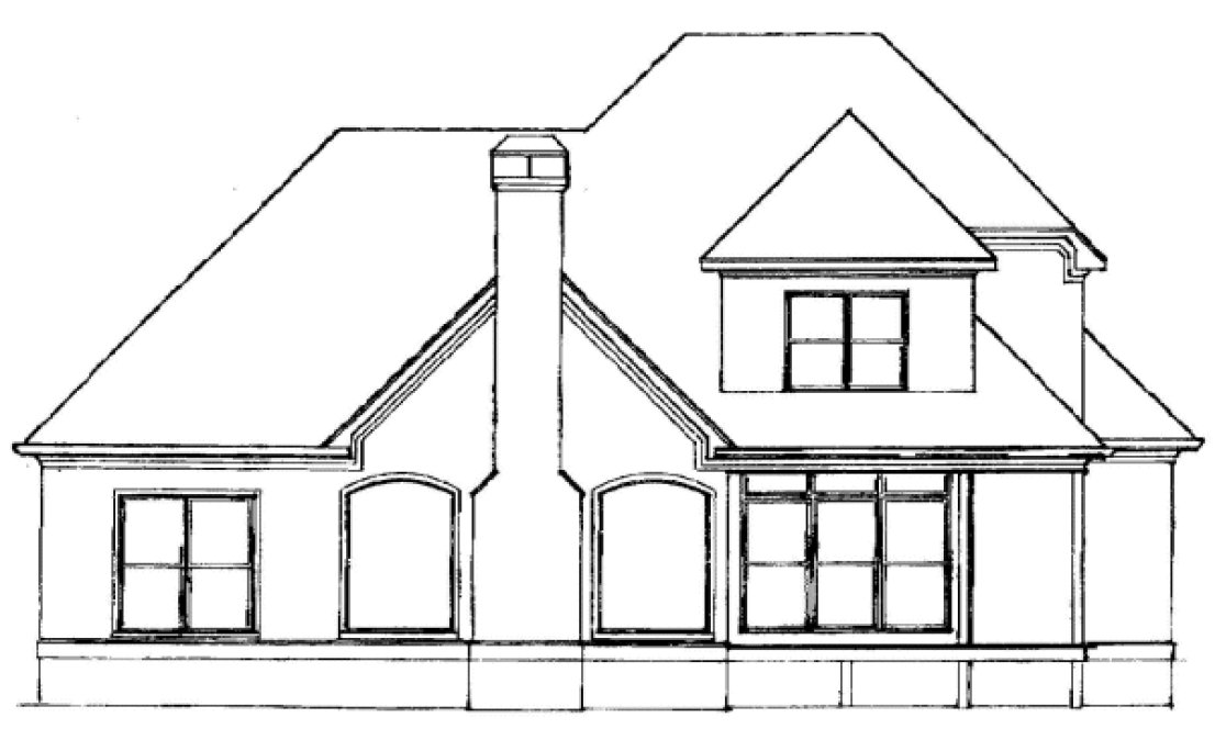 Rear Elevation for House Plan #114581