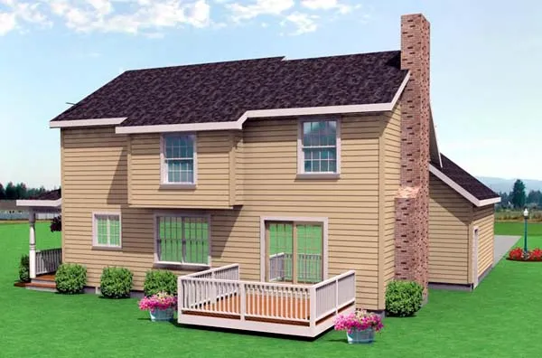 Rear Elevation for House Plan #736351