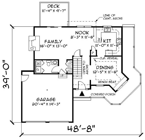 Main Floor Plan for House Plan #736351