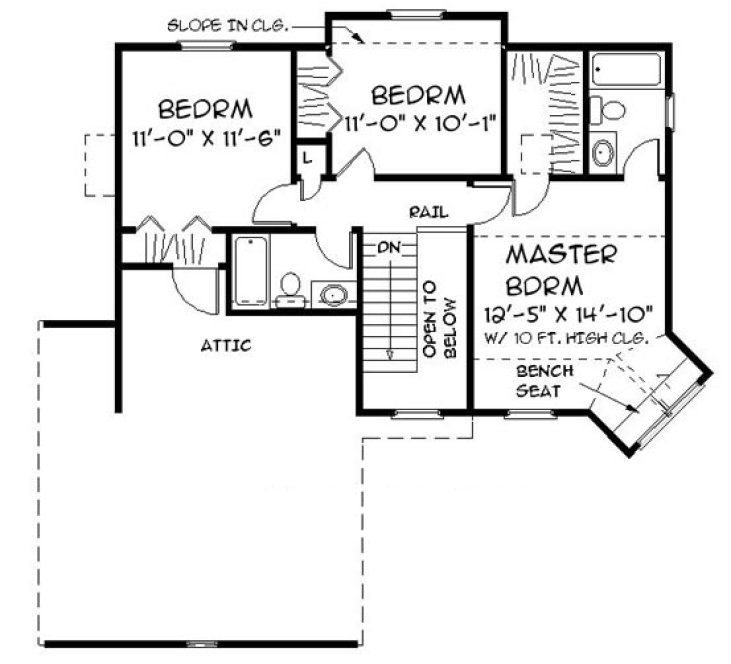 Second Floor Plan for House Plan #736351