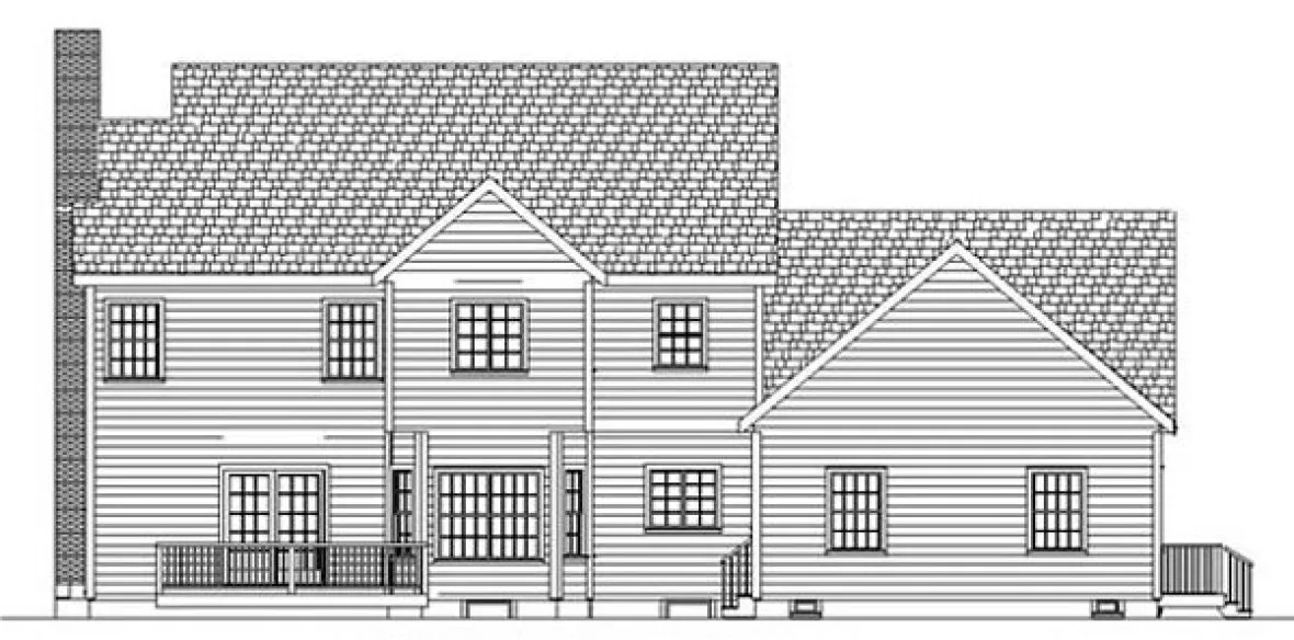 Rear Elevation for House Plan #735063