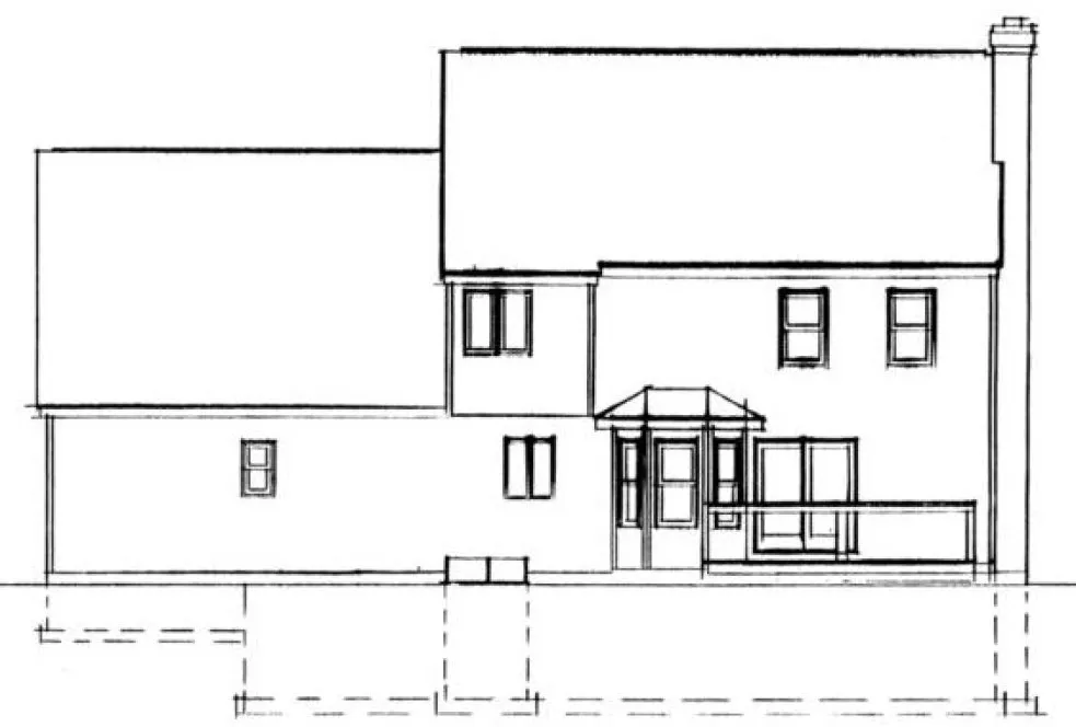 Rear Elevation for House Plan #734402
