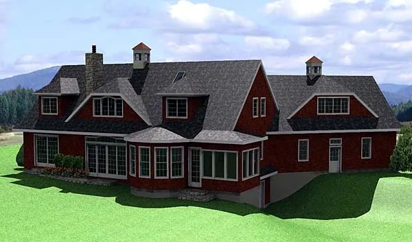 Rear Elevation for House Plan #730992