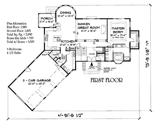 Main Floor Plan for House Plan #730992