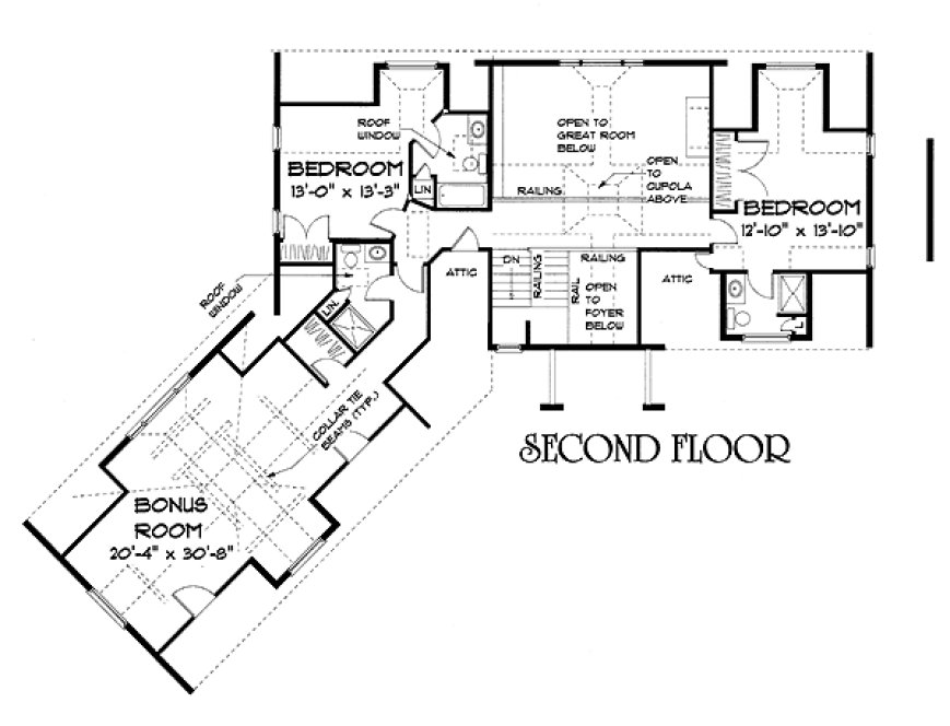 Second Floor Plan for House Plan #730992