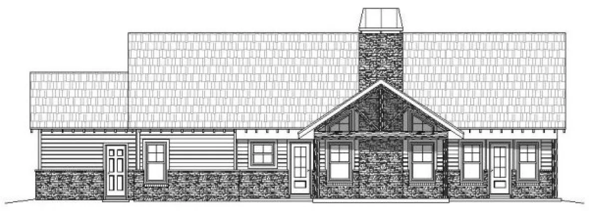 Rear Elevation for House Plan #695903