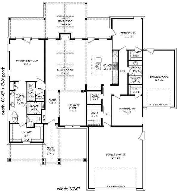 Main Floor Plan for House Plan #695903