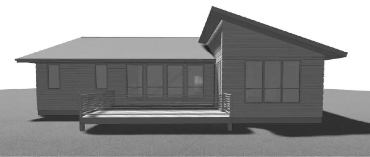 Rear Elevation for House Plan #701102