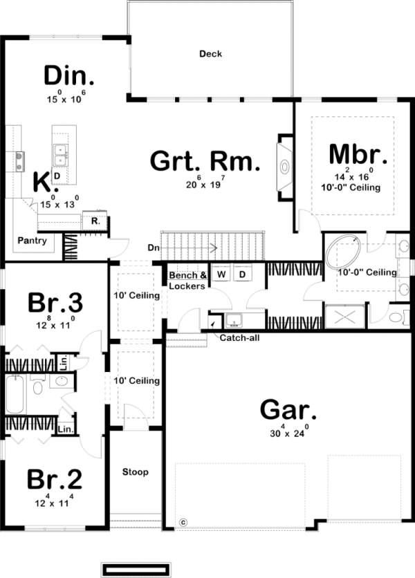Main Floor Plan for House Plan #701102