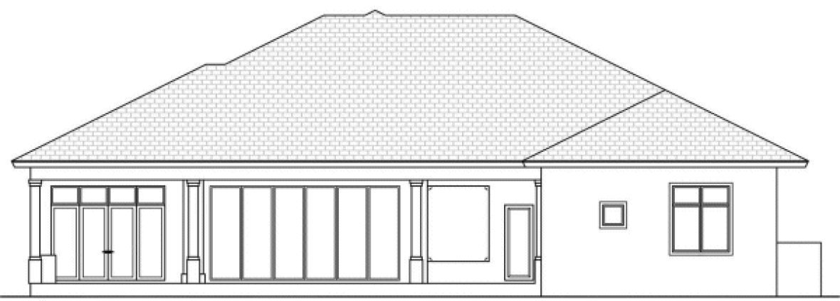 Rear Elevation for House Plan #911724