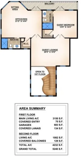 Second Floor Plan for House Plan #912342