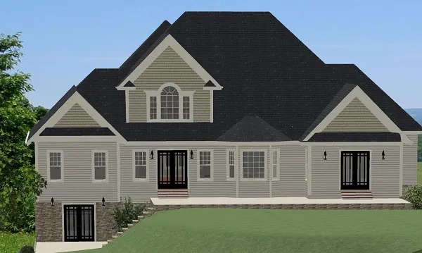 Rear Elevation for House Plan #725482