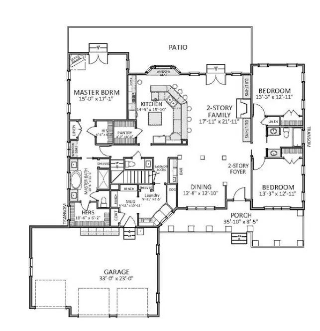Main Floor Plan for House Plan #725482