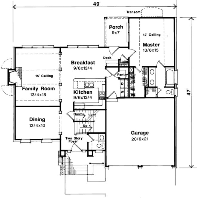 Main Floor Plan for House Plan #118002