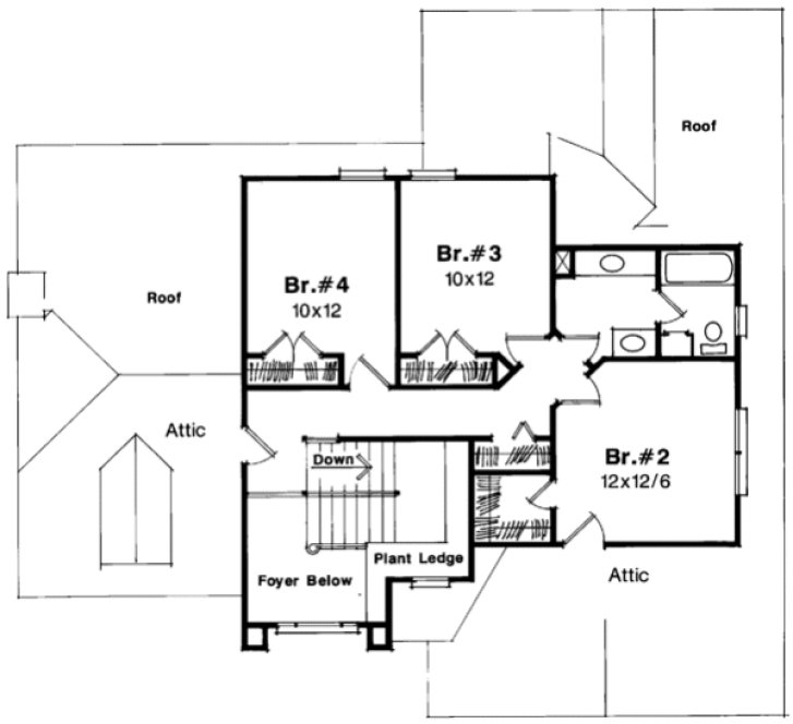 Second Floor Plan for House Plan #118002