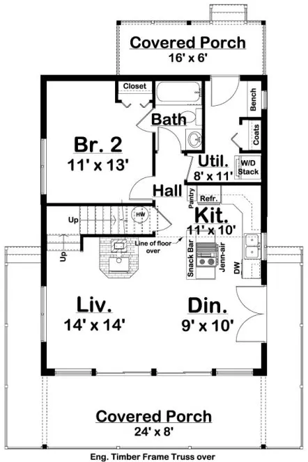 Main Floor Plan for House Plan #202044