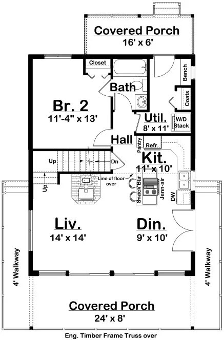Main Floor Plan for House Plan #202044