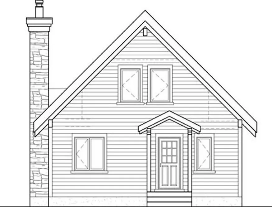 Rear Elevation for House Plan #173801