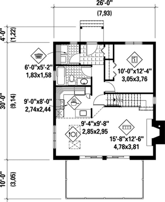 Main Floor Plan for House Plan #173801