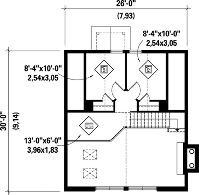 Second Floor Plan for House Plan #173801