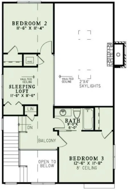 Second Floor Plan for House Plan #312972