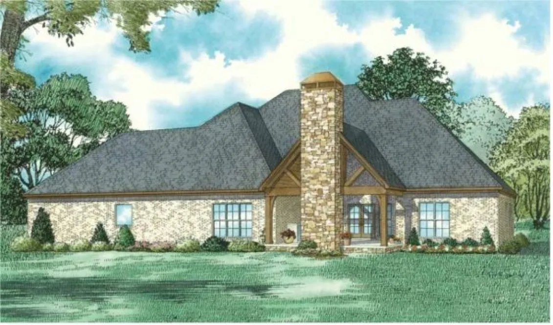 Rear Elevation for House Plan #311662