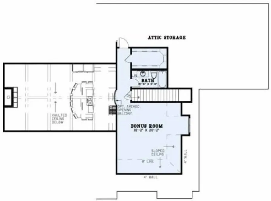 Attic Plan for House Plan #311662