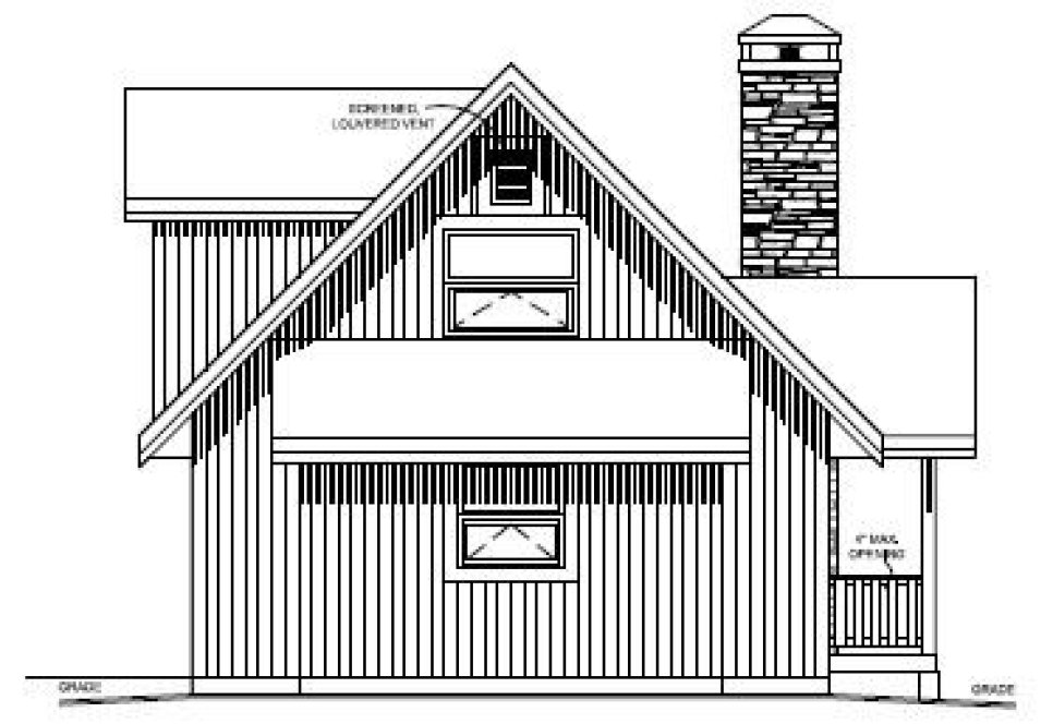 Rear Elevation for House Plan #108422