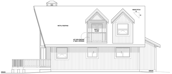Right Elevation for House Plan #108422