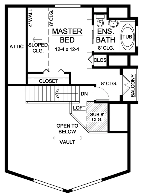 Second Floor Plan for House Plan #108422