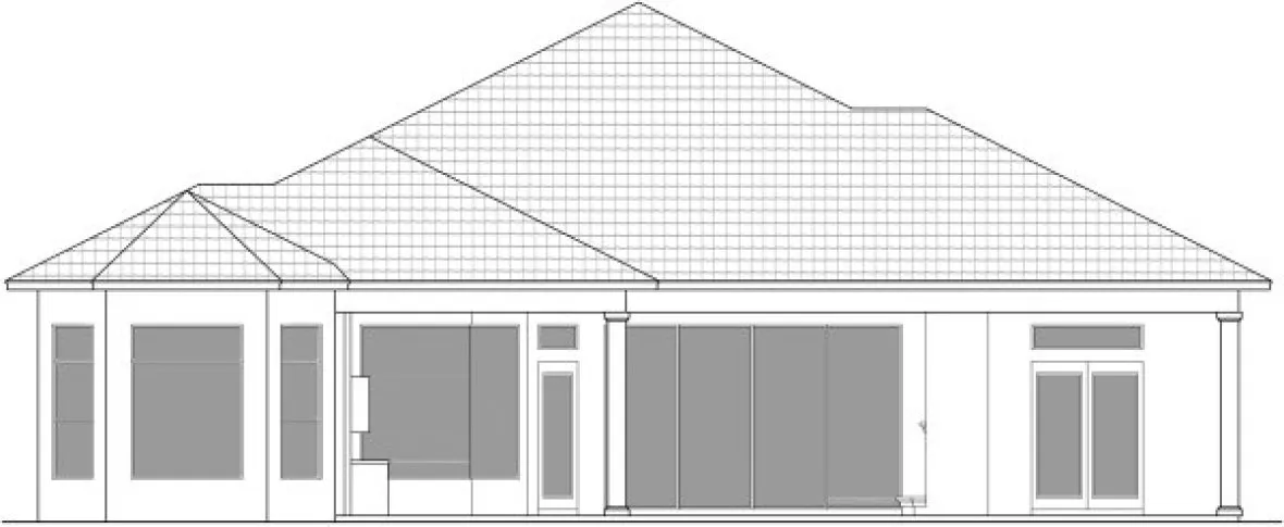 Rear Elevation for House Plan #799843