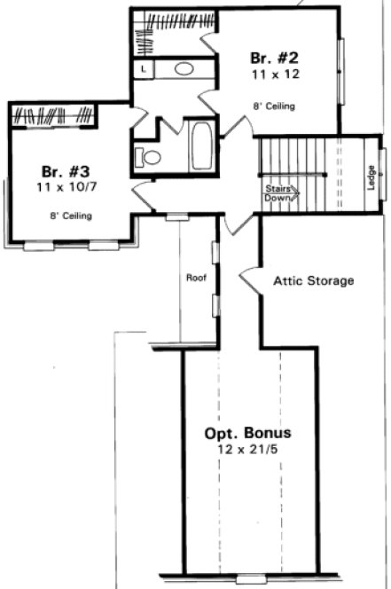 Second Floor Plan for House Plan #119002