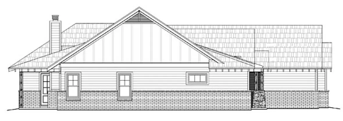Left Elevation for House Plan #690012