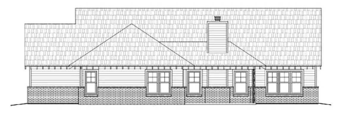 Rear Elevation for House Plan #690012
