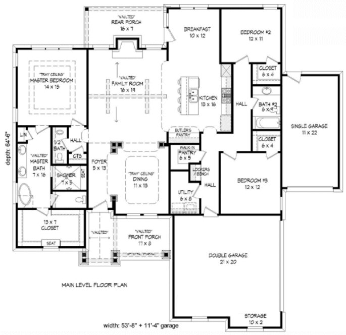Main Floor Plan for House Plan #690012