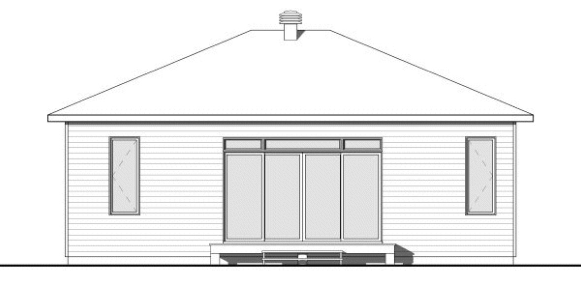 Rear Elevation for House Plan #148711