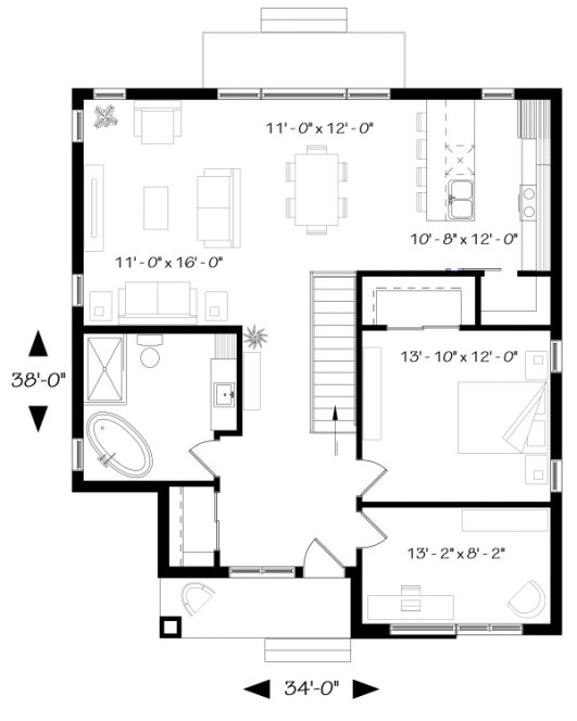 Main Floor Plan for House Plan #148711