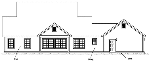 Rear Elevation for House Plan #248391