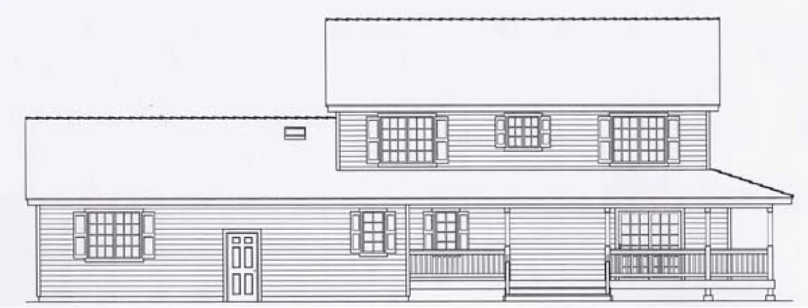 Rear Elevation for House Plan #808122