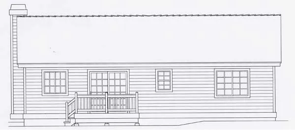 Rear Elevation for House Plan #800801