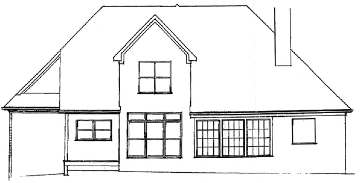 Rear Elevation for House Plan #113702